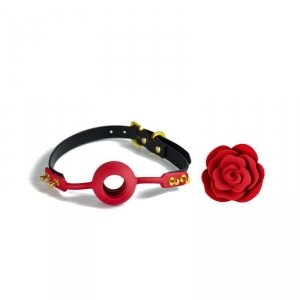 ZALO & UPKO Doll Series Rose Ball Gag Black Straps