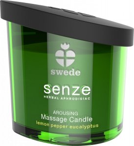 Swede - Senze Arousing Massage Candle Lemon Pepper Eucalyptus 150 ml - świeca do masażu (cytryna/pieprz/eukalipstus)