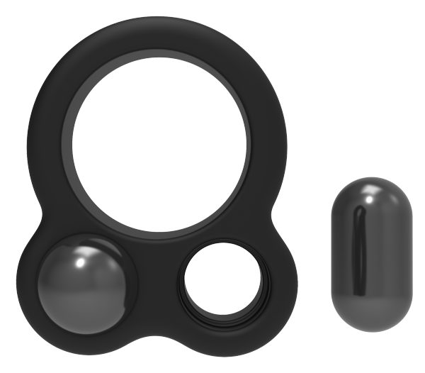 Dream Toys RAMROD COCKRING DUAL WEIGHT - pierścień z odważnikiem ( czarny)