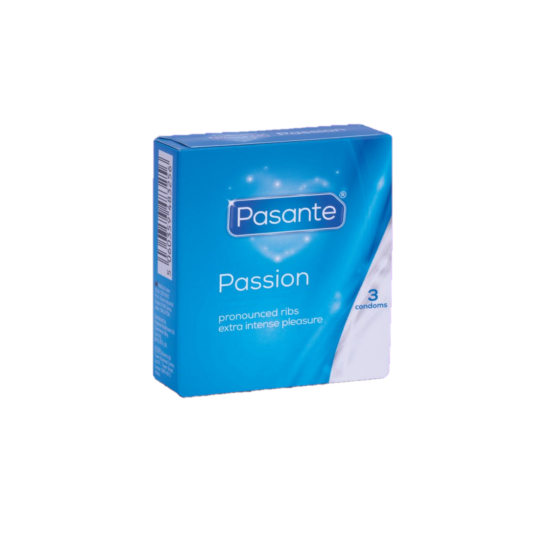 Pasante Passion - Prezerwatywy prążkowane (1op./3 szt.)
