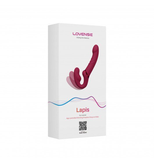 Lovense Lapis - podwójny strap-on (czerwony)