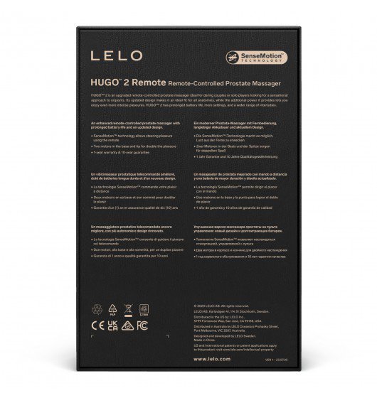 Lelo Hugo 2 Remote Black – Masażer Prostaty na pilota (czarny)