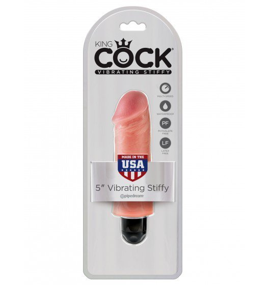 King Cock dildo z wibracjami dla kobiet - 5'' Vibrating Stiffy sztuczny penis (cielisty)