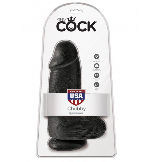 King Cock czarne dildo analne - Chubby sztuczny penis (czarny)