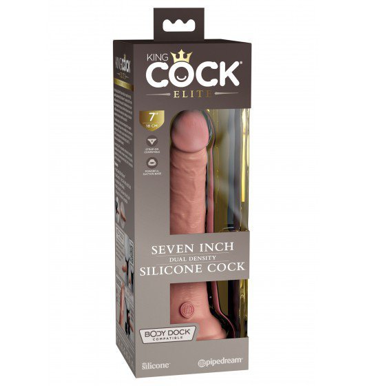 King Cock 7'' Inch dildo Dual Density Silicone Cock Light - sztuczny penis (cielisty)