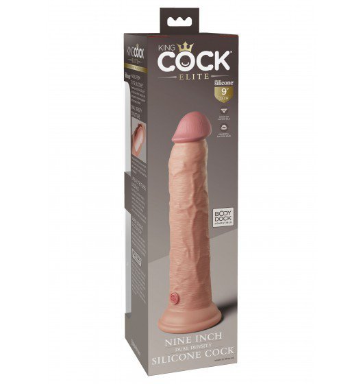 King Cock 9'' Inch  dildo Dual Density Silicone Cock Light - sztuczny penis (cielisty)