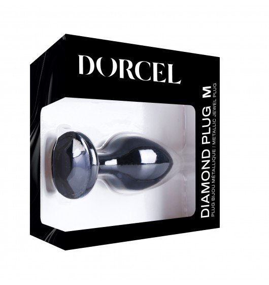 Dorcel Diamond Plug Black M - Korek analny rozmiar M (czarny)