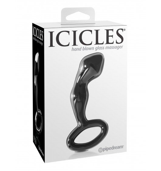 Icicles szklane dildo - No. 46 (czarny)