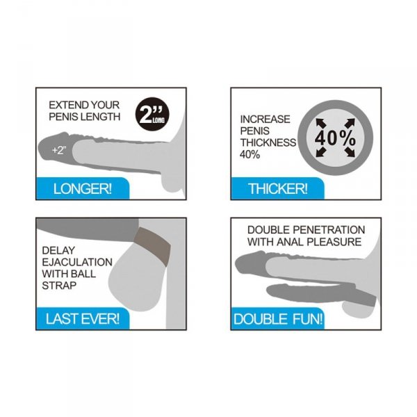 Add 2&quot; Pleasure X Tender Vibrating Double Penis Sleeve