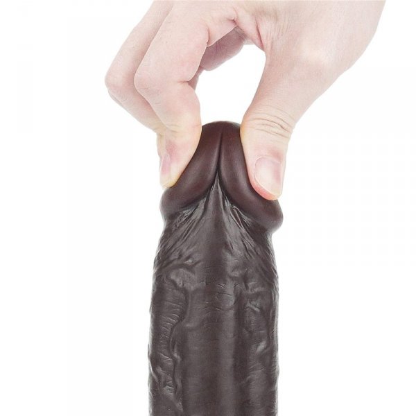 9.5&#039;&#039; Sliding Skin Dual Layer Dong - Black
