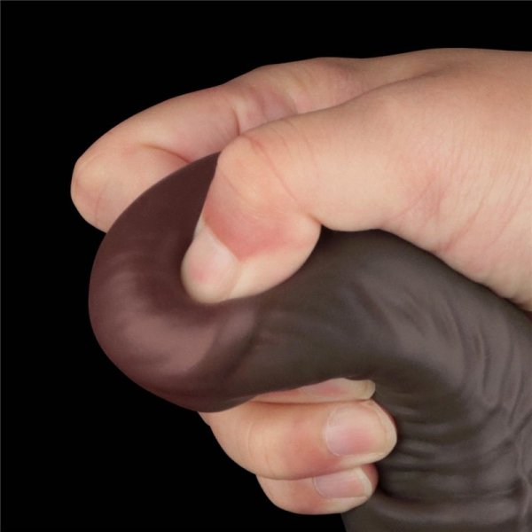 16&#039;&#039; Dual Layered Bendable Silicone Cock XXL(Black)