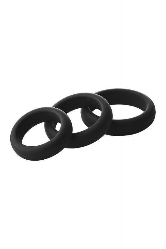 Dream Toys RAMROD SMOOTH SILICONE COCKRING PACK - zestaw pierścieni na penisa (czarny)