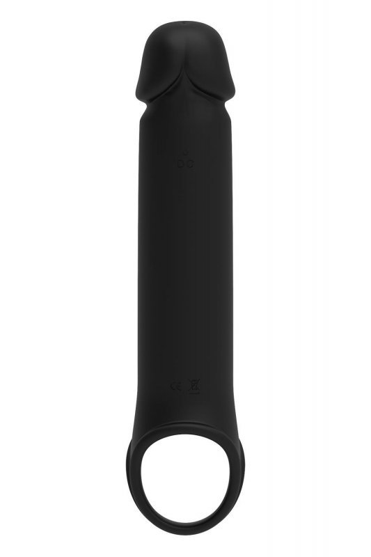 Dream Toys RAMROD VIBRATING EXTENDER WTH REMOTE - nakładka na penisa z wibracjami (czarny)