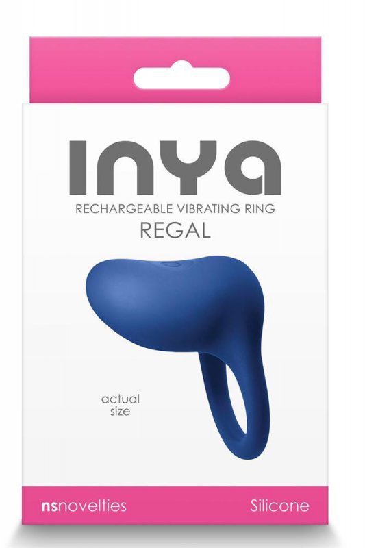 NS Novelties INYA REGAL BLUE - wibrujący pierścień na penisa (niebieski)