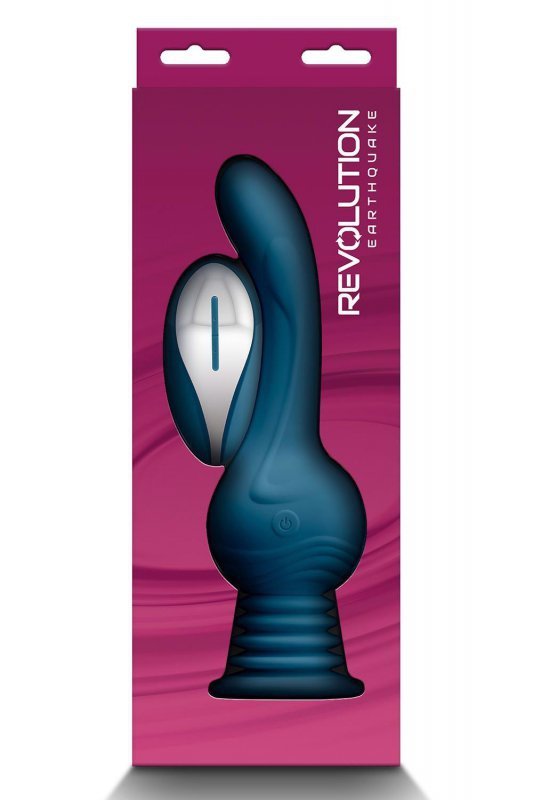 NsNovelties REVOLUTION EARTHQUAKE BLACK - dildo z wibracjami (niebieski)