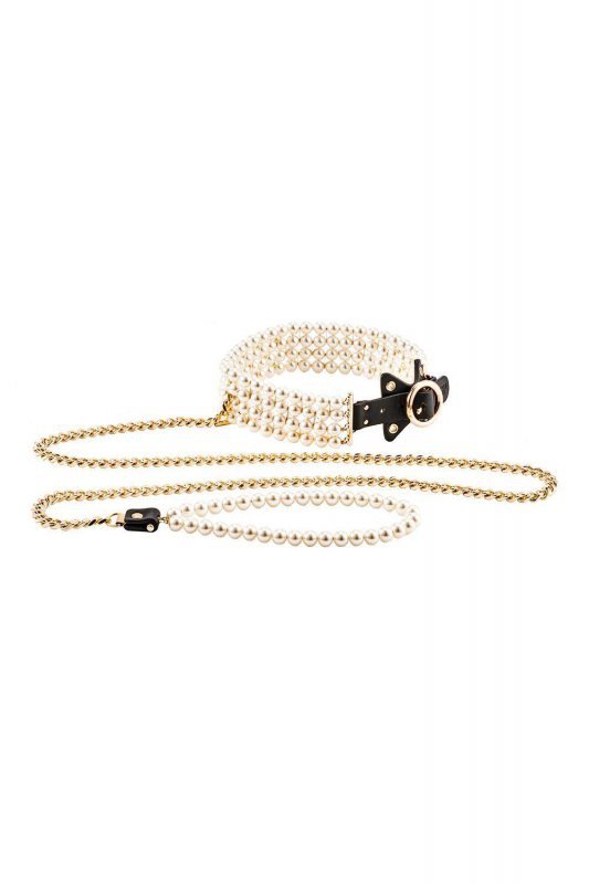 GUILTY PLEASURE LUMINIOUS PEARL LEASH AND COLLAR