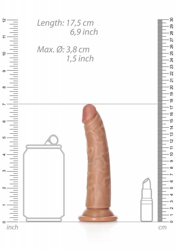 Slim Realistic Dildo with Suction Cup - 6&quot;&quot;/ 15,5 cm