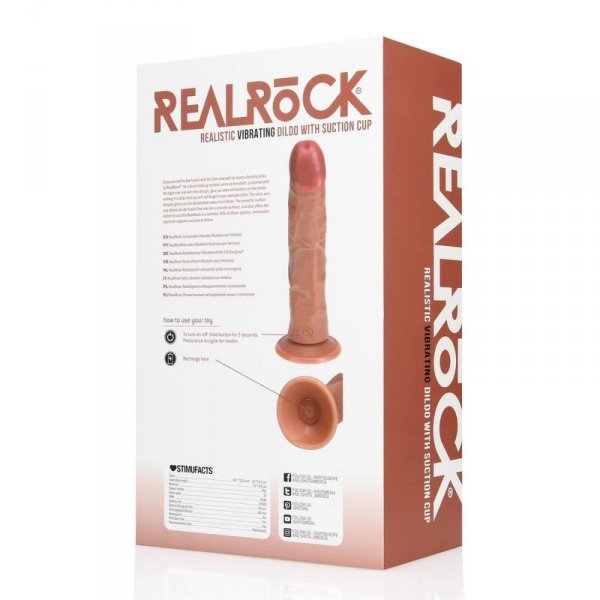 Vibrating Regular Curved Cock - 8 / 20,5 cm - Tan