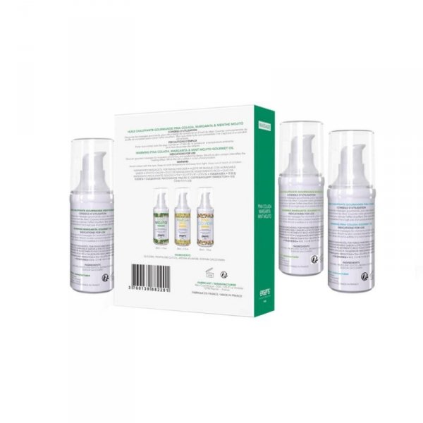 LET&#039;S CELEBRATE! Warming gourmet massage  oils (Mint Mojito, Margarita, Pina Colada) 3 x 30ml