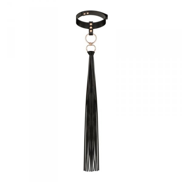 Rosy Gold - Collar with Flogger - Black