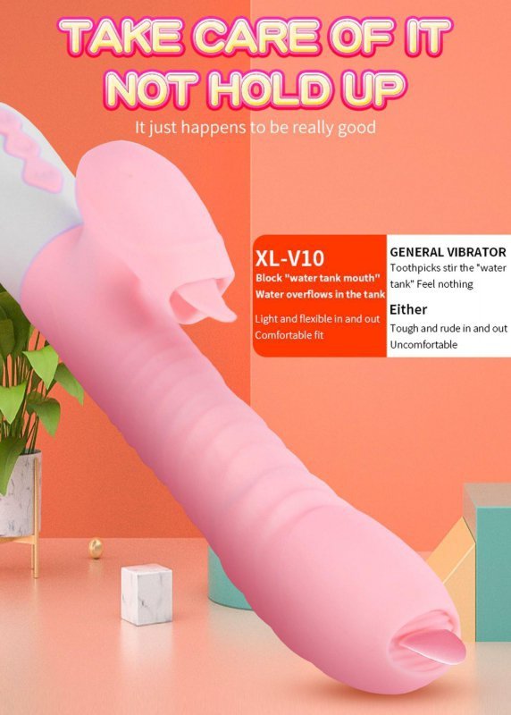 Wibrator-Silicone Vibrator USB 7 Function and Thrusting Function / Heating, pink