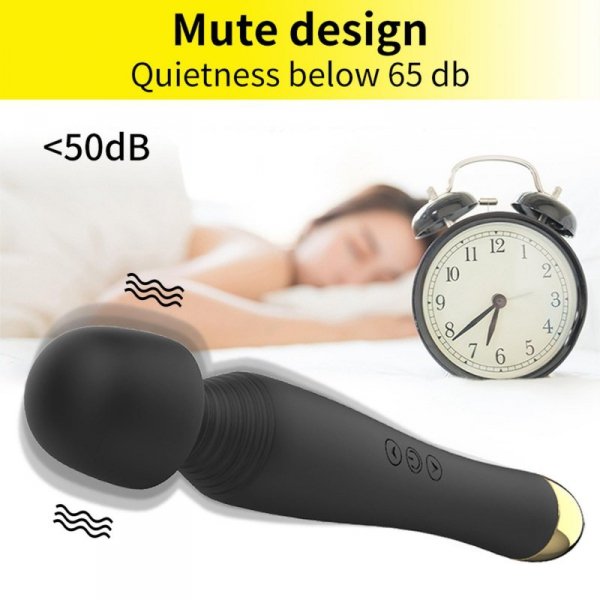 Stymulator-Silicone Massager Black USB 6 Vibration