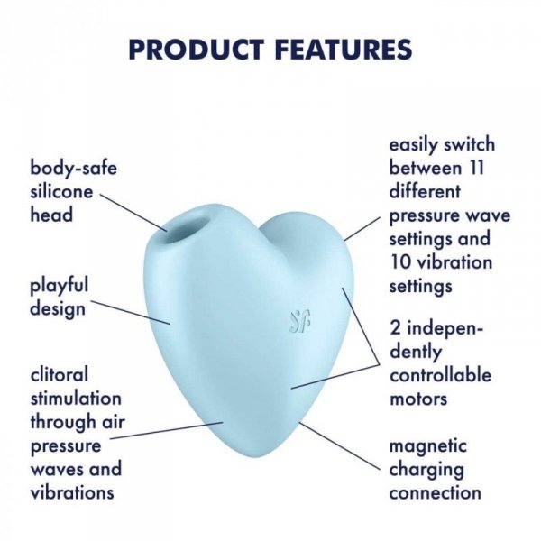 Satisfyer Stymulator-Cutie Heart (Blue) - masażer łechtaczki (niebieski)