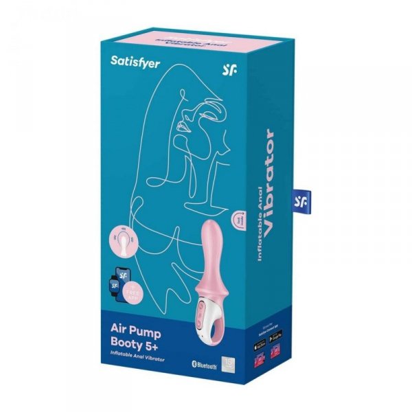 Satisfyer Air Pump Booty 5 Connect App red - wibrator (różowy)