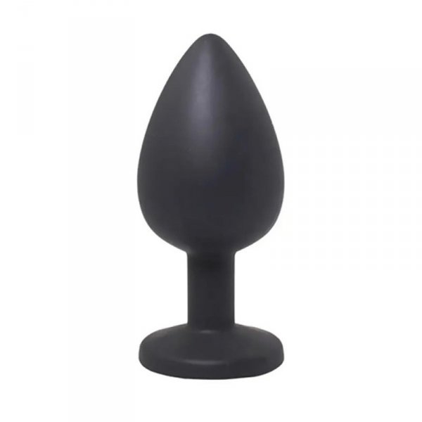 Black small butt plug with white crystal