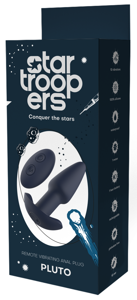 Dream Toys StarTroopers Pluto Remote Vibrating Anal Plug - korek analny (granatowy)
