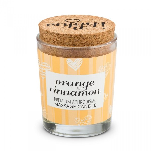MAGNETIFICO ENJOY IT! Orange&amp;Cinnamon - aromatyczna świeczka do masażu (pomarańcza i cynamon)