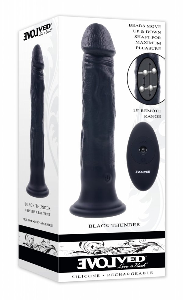 Evolved Black Thunder - dildo wibrujace (czarny)