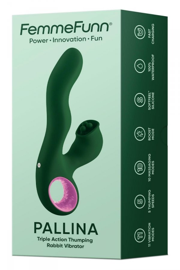 FemmeFun Pallina Dark Green - wibrator króliczek (zielony)