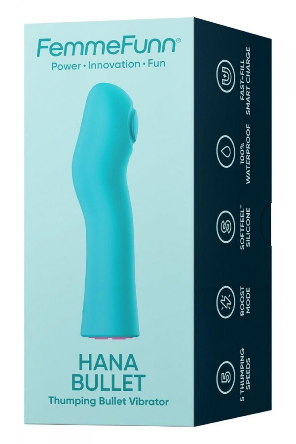 FemmeFun Hana Thumping Bullet Turquoise - mini wibrator (niebieski)