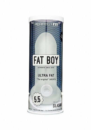 Perfect Fit Fat Boy Original Ultra Fat Clear 5.5'' - nakładka na penisa (szary)