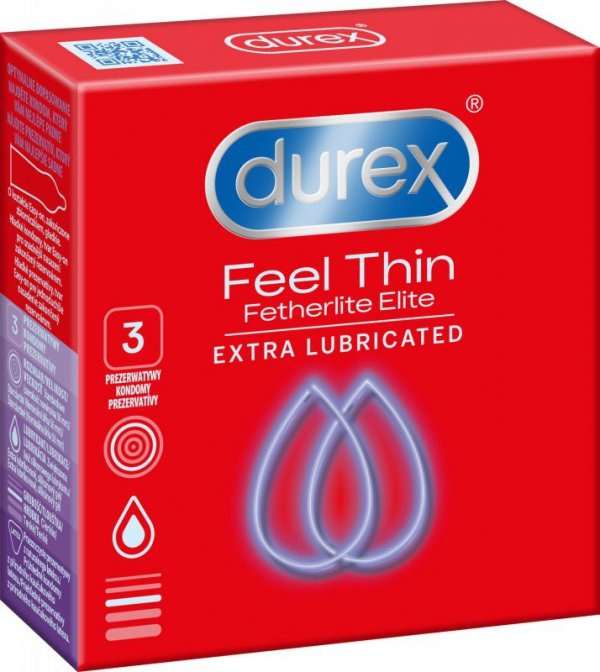 Durex Fetherlite Elite - Prezerwatywy ekstra nawilżane (1op./3 szt.)