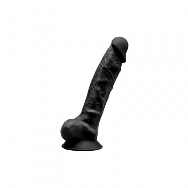 Silexd Silikonowe Dildo Model 1 20 cm Black - dildo (czarny)