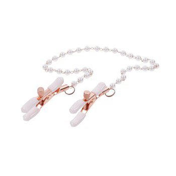 Sportsheets S&amp;M Peaches ‘n CreaMe Pearl Nipple Clamps Cream - nasutnik  (kremowy)