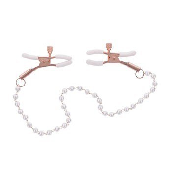 Sportsheets S&amp;M Peaches ‘n CreaMe Pearl Nipple Clamps Cream - nasutnik  (kremowy)