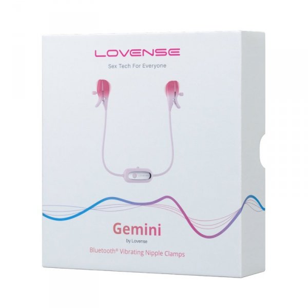 Lovense Gemini - wibrujące zaciski na sutki z aplikacją (różowy)