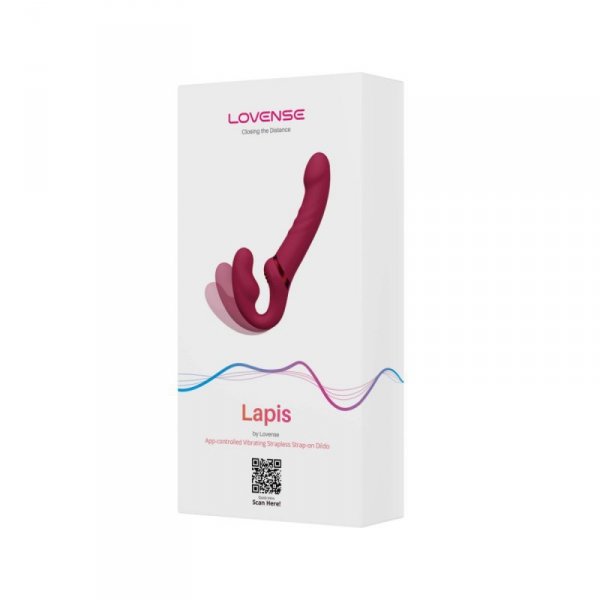 Lovense Lapis - podwójny strap-on (czerwony)