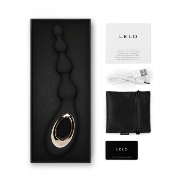 Lelo Soraya Beads Black - masażer analny (czarny)