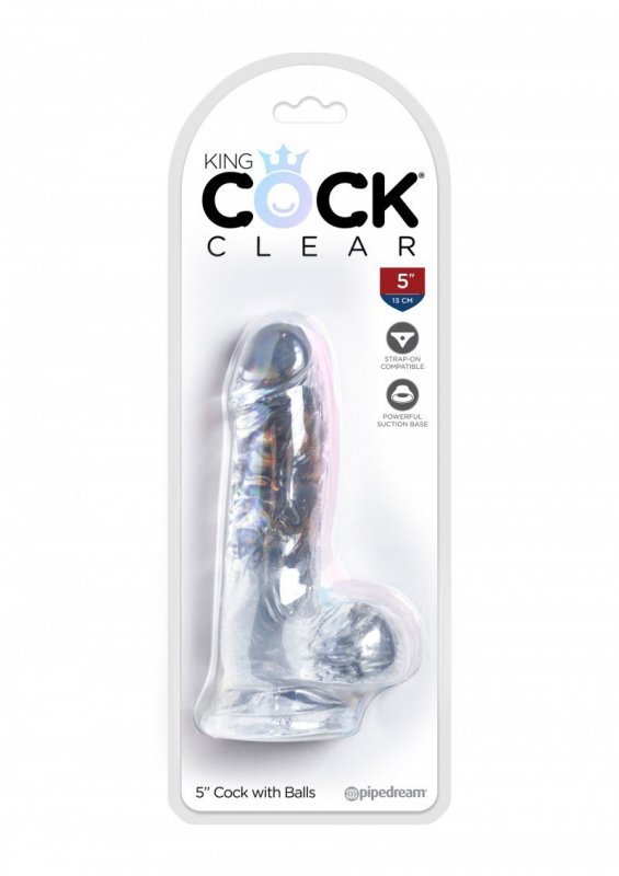 King Cock anal dildo - 5'' Cock with Balls sztuczny penis (przezroczyste) 