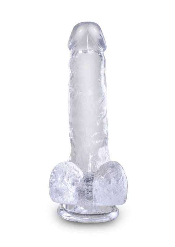 King Cock dildo analne - 6'' Cock with Balls sztuczny penis (przezroczysty) 
