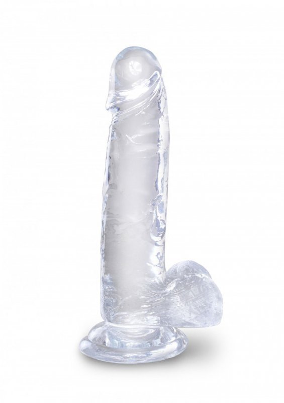 King Cock dildo analne - 7'' Cock with Balls sztuczny penis (przezroczysty) 