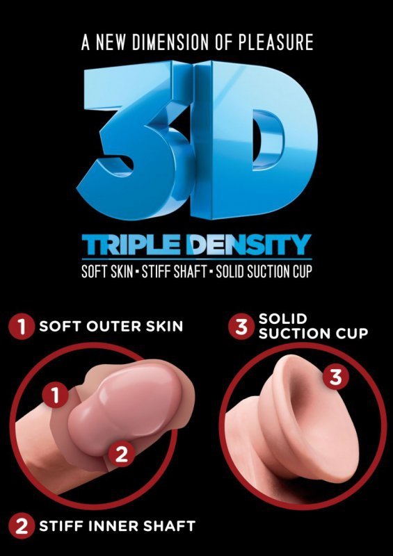 King Cock dildo - Plus 6'' Triple Density Cock sztuczny penis (cielisty)