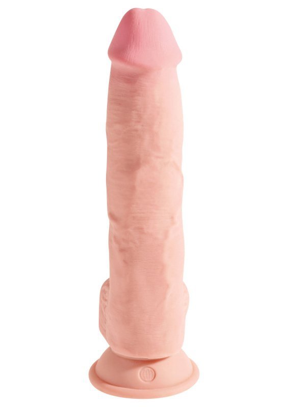 King Cock Dildo  Triple Density Fat with Balls 10 cali sztuczny penis (cielisty)