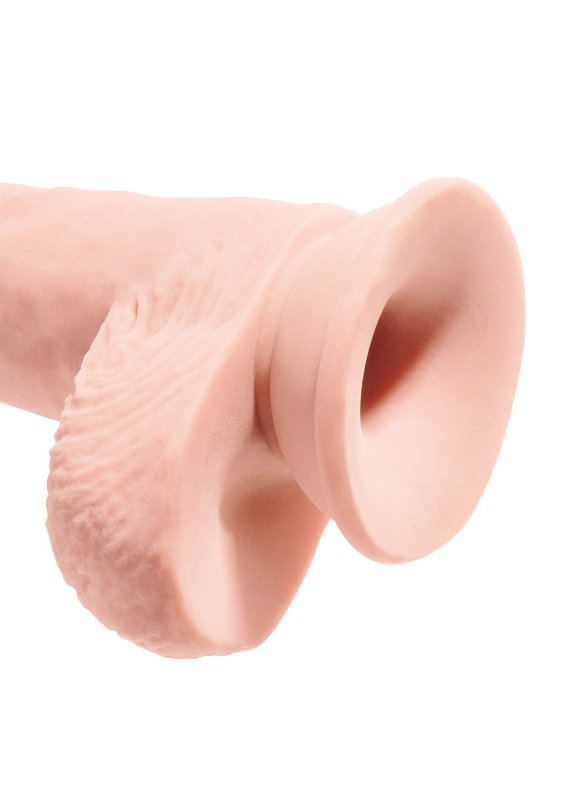 King Cock Dildo  Triple Density Fat with Balls 10 cali sztuczny penis (cielisty)
