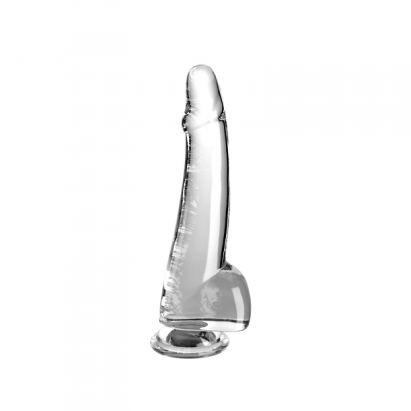 King Cock Transparentne Dildo Clear 10&quot; with Balls - dildo (przezroczysty)