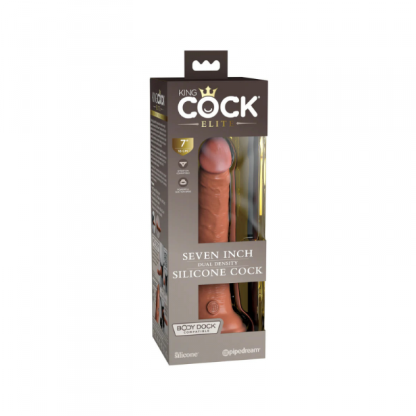 King Cock Silikonowe dildo Elite 7&quot; Dual Density Silicone Cock Tan - dildo (cielisty)